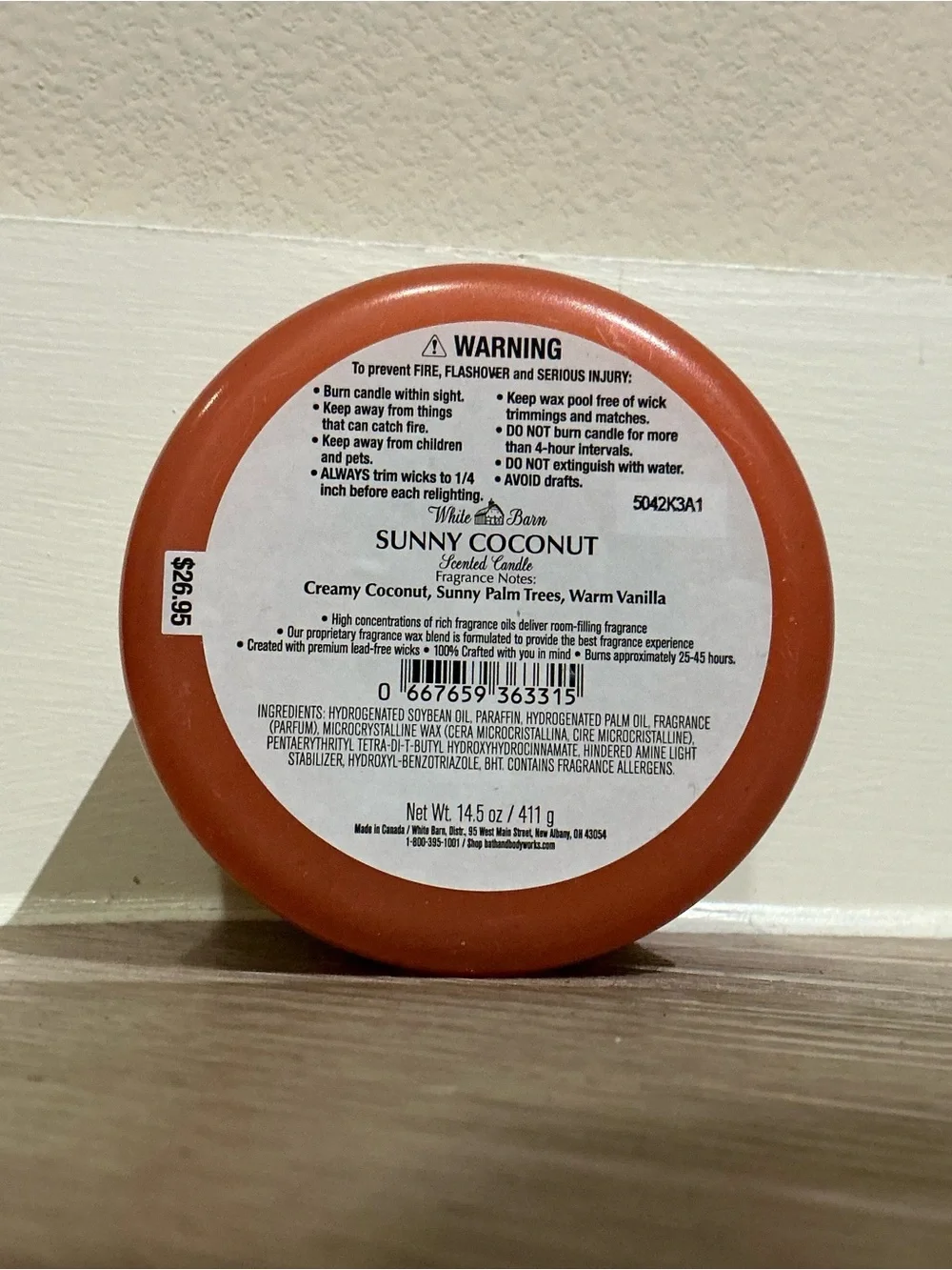Sunny Coconut Bath & Body Works 3-Wick Candle